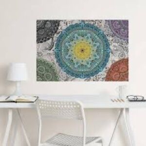 NIB - Wall Pops Coloring Peel & Stick Wall Art - Shangri-La Mandala